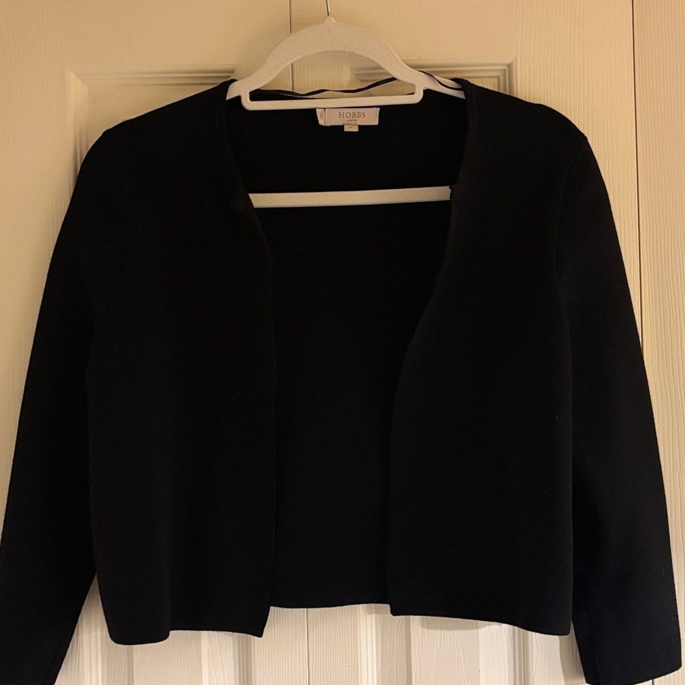 Hobbs short black knit jacket, new without tags